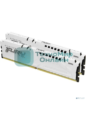 Оперативная память Kingston Fury Beast, DDR5, 32Gb (2x16 Gb), 5600 MHz, CL36, DIMM, радиатор, белый