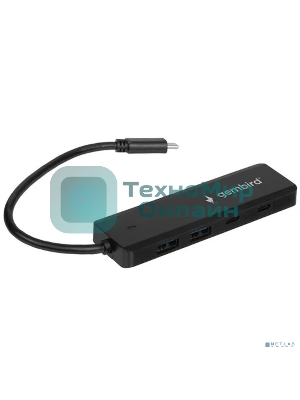 Разветвитель USB3.1 Gembird UHB-C425, 2xUSB, 2xType-C, с доп.питанием (порт Type-C), кабель Type-C 19см