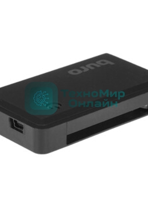 Кард-ридер Buro BU-CR-201/черный/MMC/MS/RS-MMC/SD/SDHC/USB 2.0/пластик