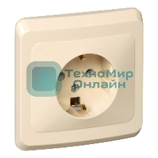 Розетка 1-м СП Этюд 16А с заземл. крем. SchE PC16-003K