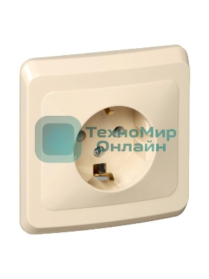 Розетка 1-м СП Этюд 16А с заземл. крем. SchE PC16-003K