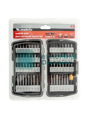 Набор бит Matrix магнитный адаптер crv в плат.боксе 64шт
