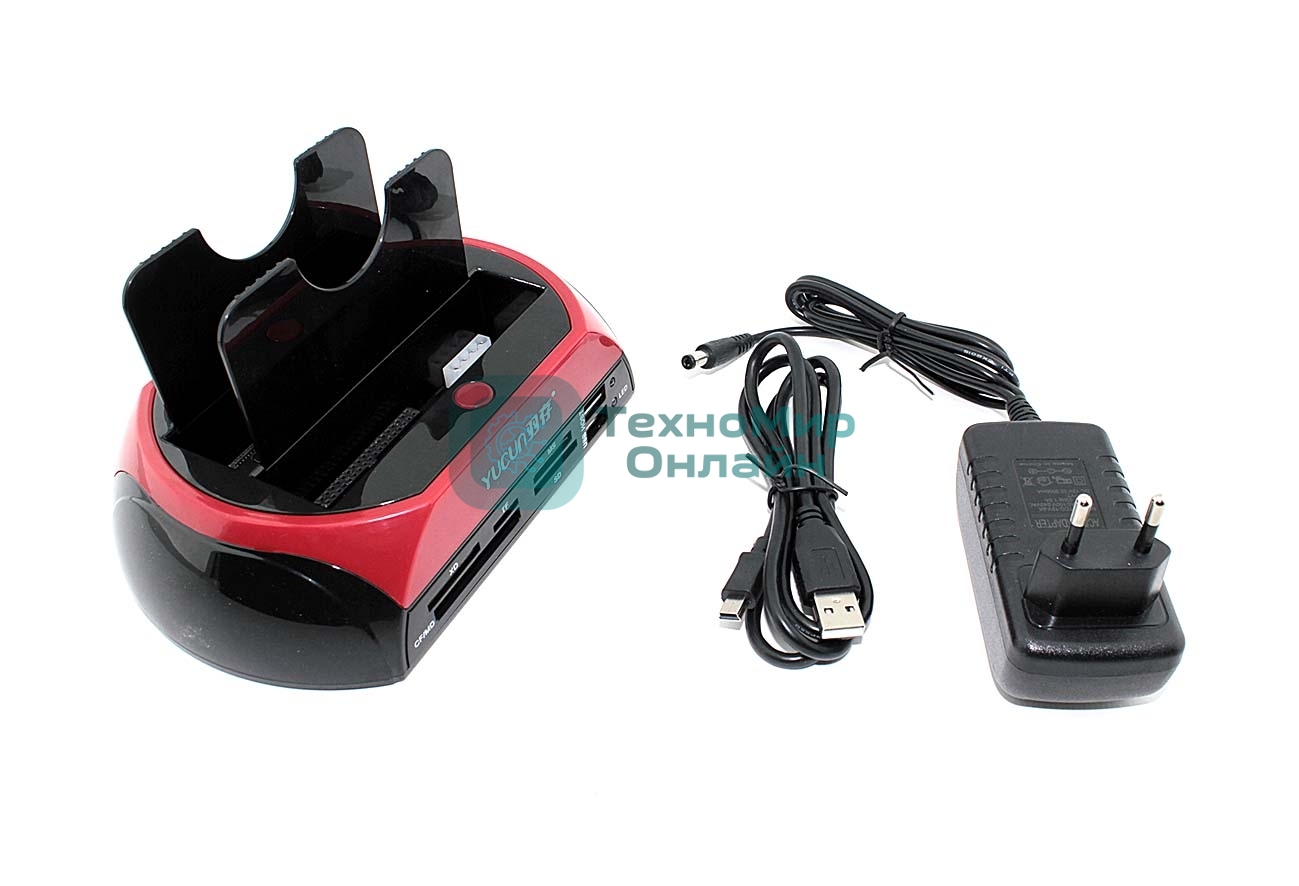 Адаптер-переходник (стакан) для HDD SATA/IDE USB 2.0 + кардридер