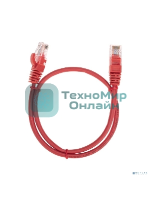 Патч-корд U/UTP Rexant cat.5e, RJ45-RJ45, 26AWG, ZH нг(А)-HF, красный, 0,5 м
