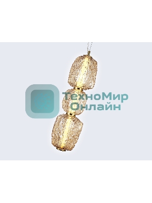 Подвесной светодиодный светильник Ambrella light LH30102 SB/TI бронза/янтарь 23W 3000K 140*140*1760