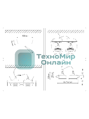 Светильник Ambrella light TN30712/2 BK черный GU5.3/2 182*92*36