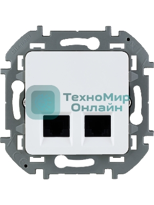 Двойная розетка RJ45 категория 6 UTP белый