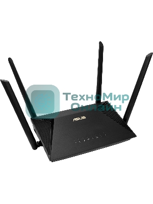 Роутер ASUS RT-AX53U 802.11b/g/n/ac/ax, до 574 + 1201 Mbps, 2,4 + 5 гГц, 4 антенны, USB
