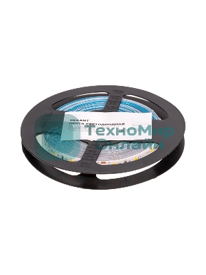 Лента светодиодная Rexant 12В, SMD2835, 9,6Вт/м, 60 LED/м, 3000K, 8мм, 5м, IP20