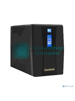 Источник бесперебойного питания ExeGate Power Smart ULB-1000.LCD.AVR.4C13 1000VA/550W, LCD, AVR, 4*C13, черный