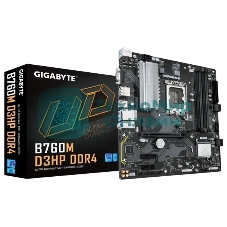 Материнская плата Gigabyte B760M D3HP DDR4, LGA 1700, Intel B760, 4xDDR4, 4xSATA, 2xM.2, 1xPCIe 4.0 x16, 2xPCIe x1, 1xHDMI, 1xVGA, 1xDP, 1x 1Gb LAN, 3xUSB-A 3.2 Gen 1, 2xUSB-A 2.0, 3x3.5 мм, 7.1, mATX