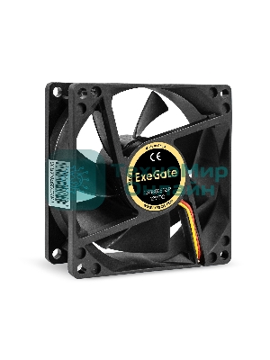 Вентилятор для корпуса ExeGate EX08025B3P черный, 80 мм, 2000 об/мин, 19 дБ, 3 pin
