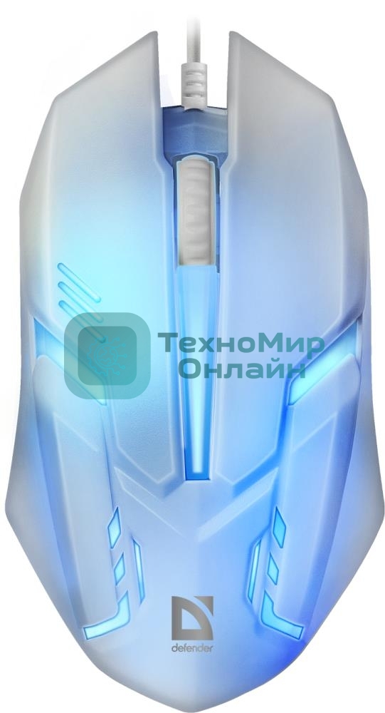 Мышь проводная Defender Cyber MB-560L белый, 1200 dpi, USB, кнопки - 3