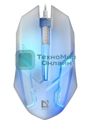 Мышь проводная Defender Cyber MB-560L белый, 1200 dpi, USB, кнопки - 3
