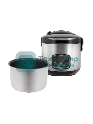 Мультиварка Centek CT-1490 (сталь)скороварка,1000Вт; 5.0л, 8 программ, ненагр крышка, а/п покр(4)