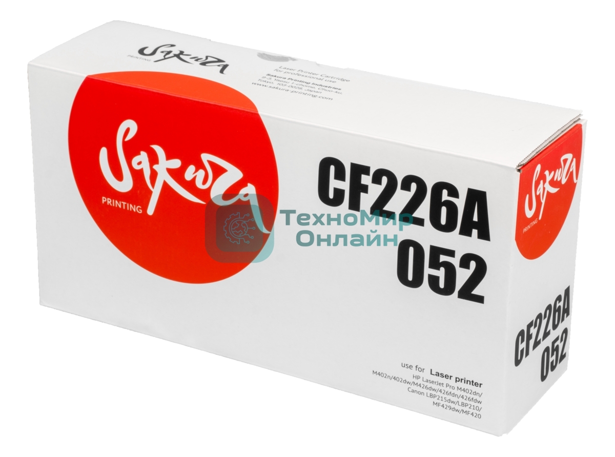 Картридж Sakura CF226A/052 для HP и Canon, черный, 3 100 к.