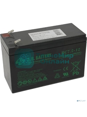 Батарея для ИБП B.B.Battery BC 7.2-12 (12V 7.2Ah)