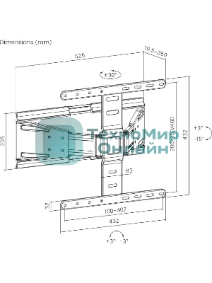 Кронштейн для телевизора Ultramounts UM955 черный 37