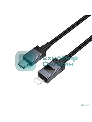 Кабель USB2.0 Hoco Type-C/Lightning, 2.4А, 27Вт,с дисплеем, X118, 1м, черный, коробка