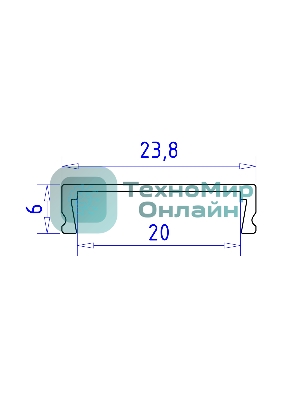 Алюминиевый профиль Ambrella light GP1800BK черный 2000*23.8*6
