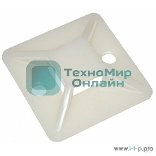 Площадка самокл.20х20 под хомуты белый (уп.100шт) IEK UHP30-20-100