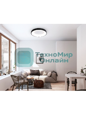 Потолочный светодиодный светильник Ambrella light FZ1403 BK черный IP20 48W 3000K-6500K D500*50 (ПДУ ИК)