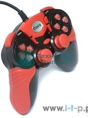 Геймпад Dialog Action GP-A15, черно-красный, вибрация, 12 кнопок, USB