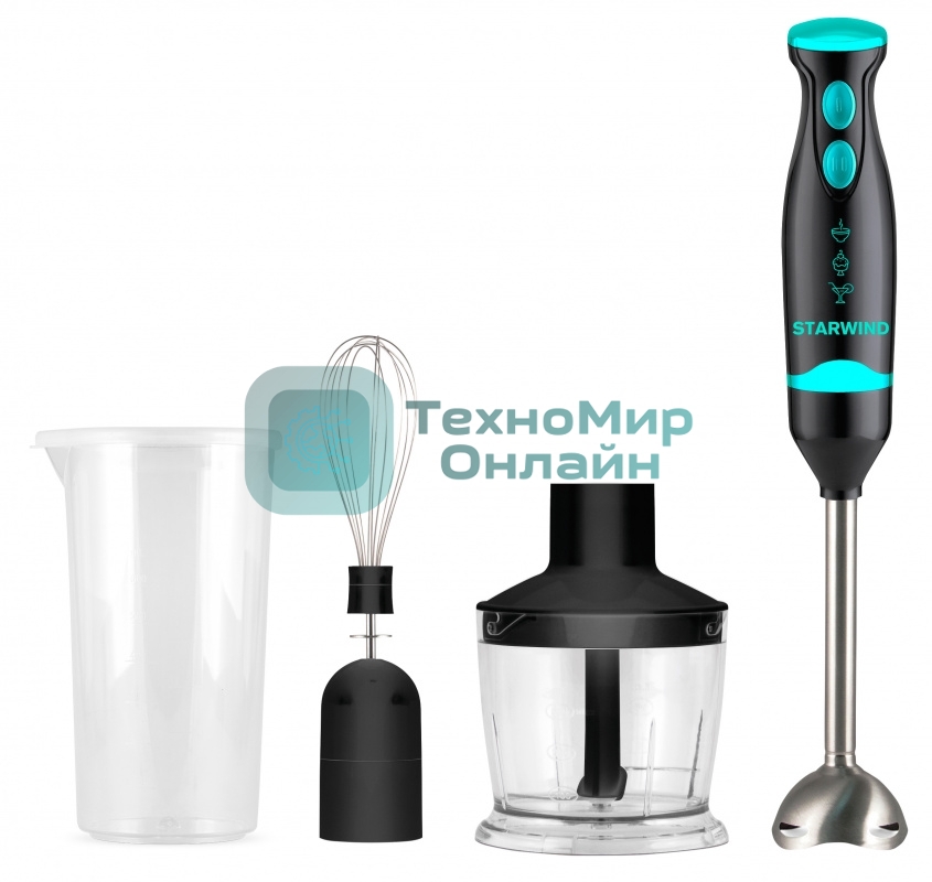 Блендер погружной Starwind SBP2322b 800Вт темно-серый/бирюзовый
