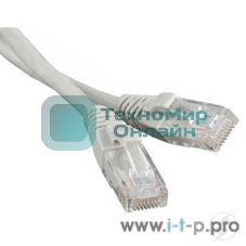 Патч-корд Hyperline U/UTP, Cat.5e, LSZH, 10 м, серый 