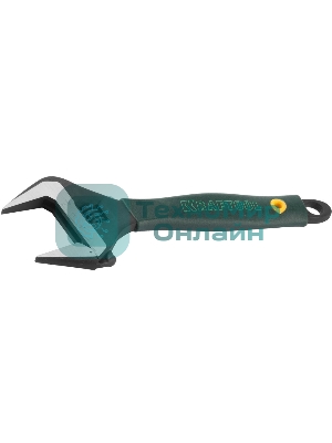 Ключ разводной KRAFTOOL Cr-V,фосфатир,эргоном рукоятка из эластомера,увелич зев,угол наклона губок 15град,200мм/8