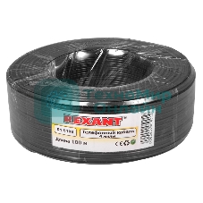 Телефонный кабель Rexant ШТЛП 4 жилы Cu, черный, 100 м