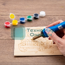 Выжигатель Rexant (набор паяльник-выжигатель), 7 насадок, подставка, кисточка, краски 230 В/30 Вт