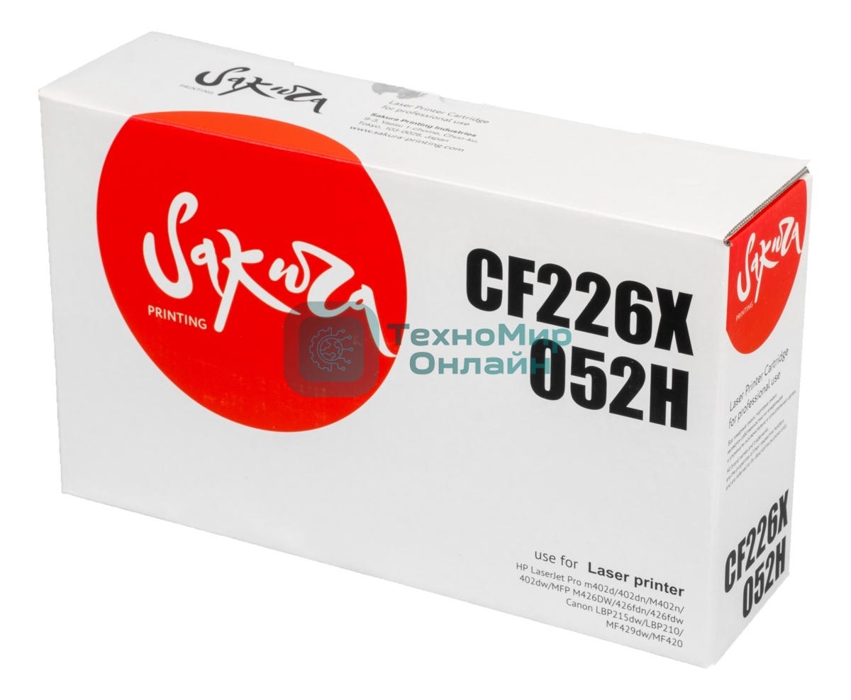 Картридж Sakura CF226X/052H для HP и Canon, черный, 9200 к.
