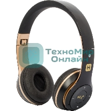 Беспроводные/проводные наушники Harper HB-213 черный/золотой, накладные, Bluetooth + проводной, до 5 ч