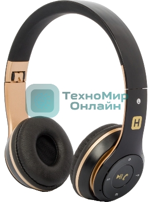 Беспроводные/проводные наушники Harper HB-213 черный/золотой, накладные, Bluetooth + проводной, до 5 ч