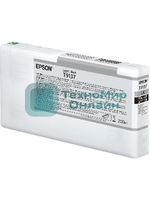 Картридж струйный Epson T9137 с серыми чернилами (200ml) для плоттеров SC-P5000 (C13T913700)