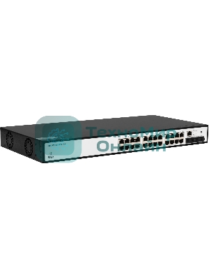 Управляемый коммутатор SNR уровня 2+, 24 порта 10/100/1000Base-T с поддержкой POE, 4 порта 1/10G SFP+, бюджет POE 370W