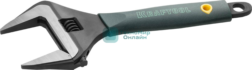 Ручной инструмент Ключ KRAFTOOL разводной,Cr-V,фосфатир,эргоном рукоятка из эластомера,увел зев,угол наклона губок 15град,300мм/12