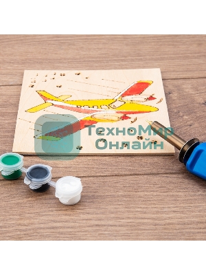 Выжигатель Rexant (набор паяльник-выжигатель), 7 насадок, подставка, кисточка, краски 230 В/30 Вт