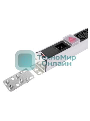 Вертикальный блок розеток ЦМО Rem-16 с выкл., 14 IEC 60320 C13, 10 C19, вход C20 16A, алюм., 33-38U (R-16-14C13-10C19-V-1420)