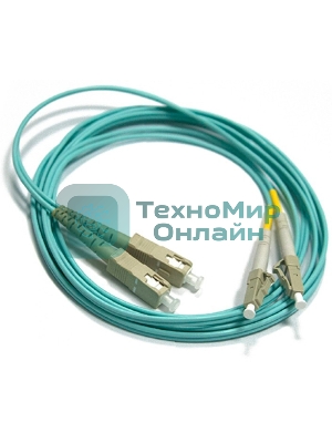 Патч-корд LANMASTER LAN-2LC-2SC/OM3-1.0 2x50/125 OM3 LC дуплекс-SC дуплекс 1м LSZH