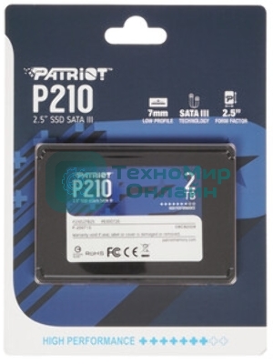 Накопитель SSD Patriot P210, 2Tb, SATA III, 2.5