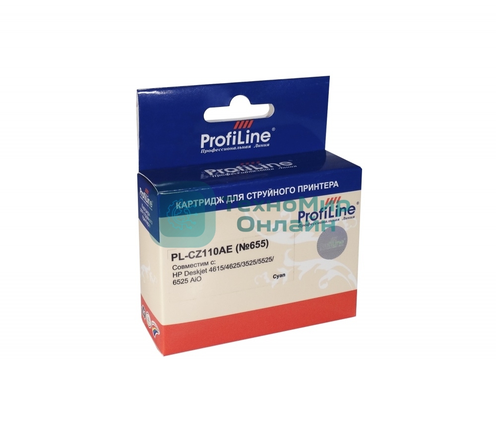 Картридж струйный ProfiLine PL-CZ110AE №655 для принтеров HP Deskjet 4615/4625/3525/5525/6525 AiO Cyan водн