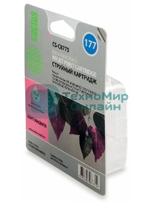 Картридж струйный Cactus CS-C8775 №177 светло-пурпурный (11.4 мл) для HP PS 3213/3313/8253/C5183/C6183/C6283/C7183/C7283/C8183/D7163/D7263/D7363/D7463