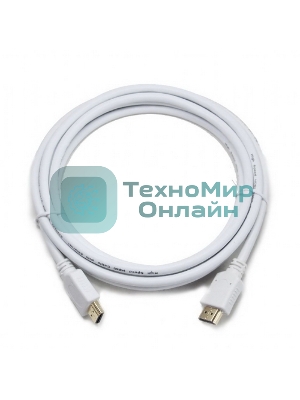 Кабель Cablexpert HDMI CC-HDMI4-W-6, 19M/19M, v2.0, медь, позол.разъемы, экран, 1.8м, белый, пакет