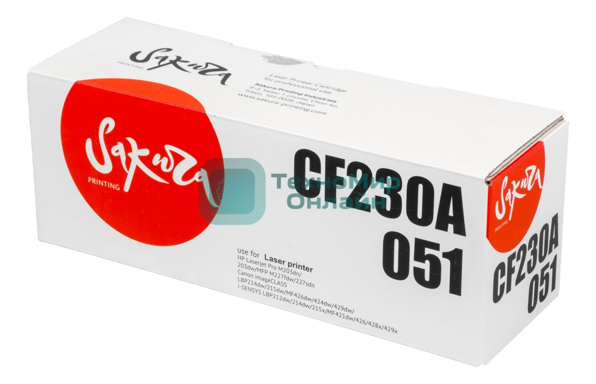 Картридж лазерный Sakura CF230A/051 для HP и Canon, черный, 1 700 к.
