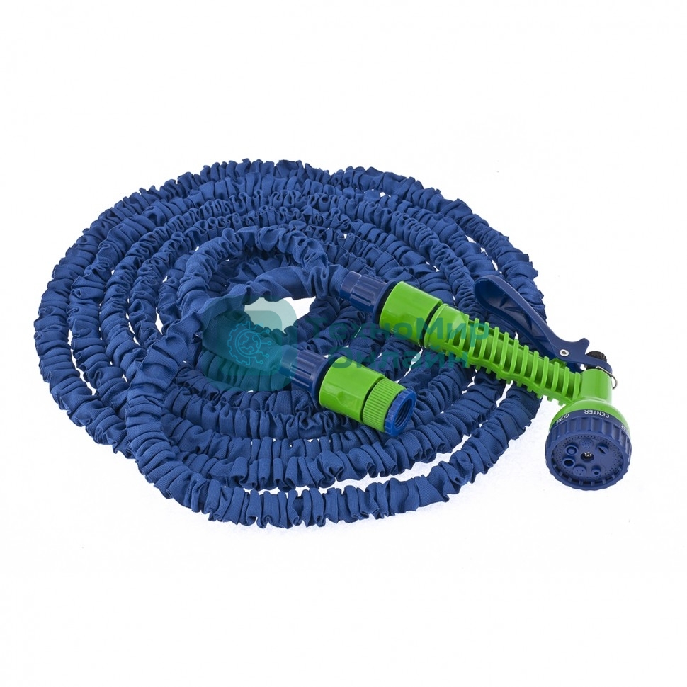 Набор Сибртех поливочный, растягивающийся шланг 15м, 7-реж пистолет, соед., адаптер