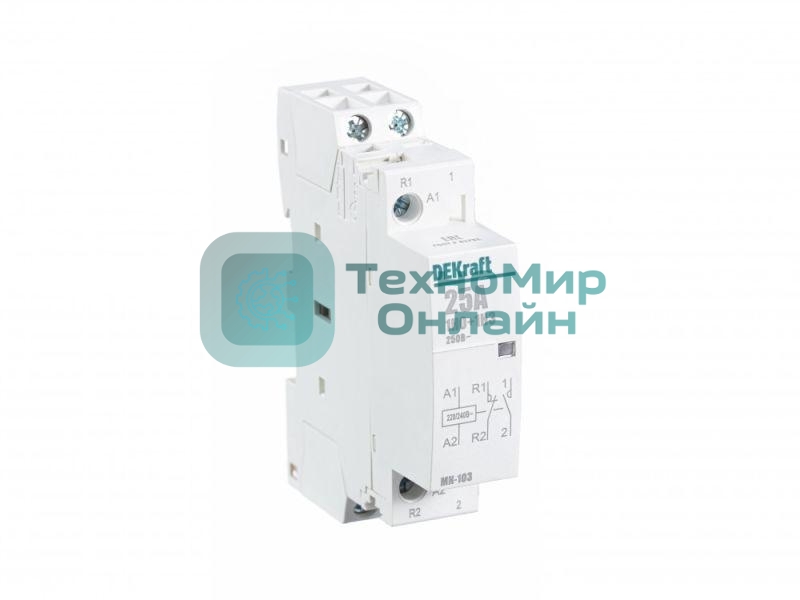 Модульный контактор 1НО+1НЗ 25А 230В МК-103 DEKraft