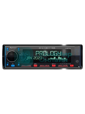 Автомагнитола Prology PRM-100, 1 DIN, Bluetooth, USB Type-A, AUX, пульт ДУ