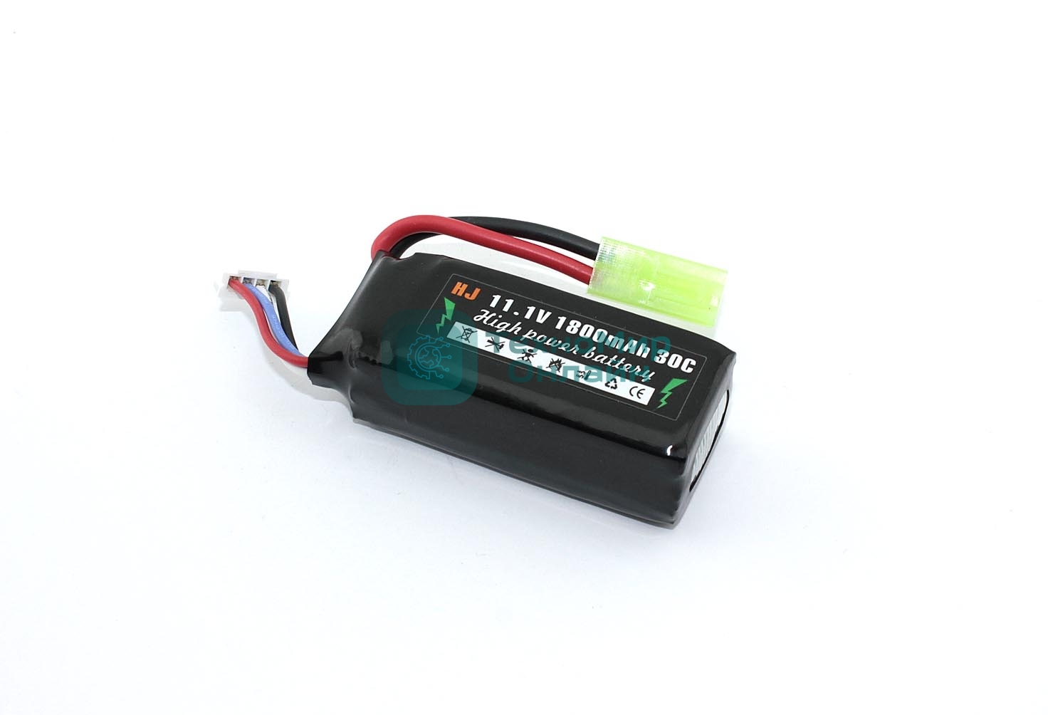 Портативный аккумулятор Li-Pol 11.1v 802555 1800mAh разъем mini Tamiya plug